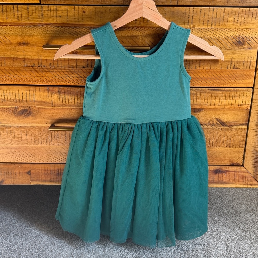 Hanna Andersson Girls Teal Sleeveless Kids Dress